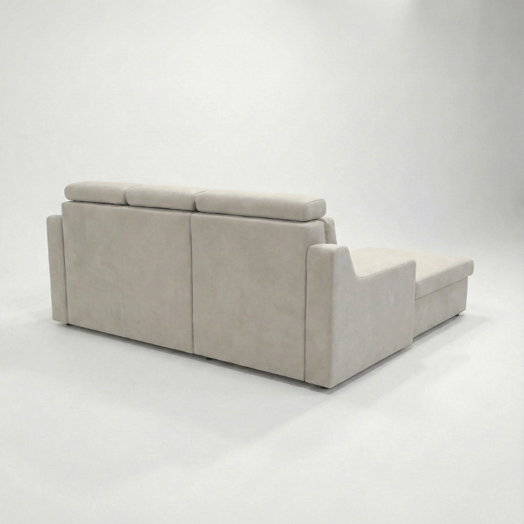 Sirea Solid Wood Upholstered L-Shape Sofa by Induscraft