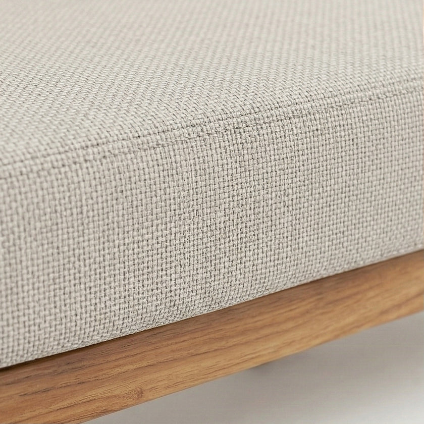 Solid Wood 2-Seater Sofa with Upholstered Cushions