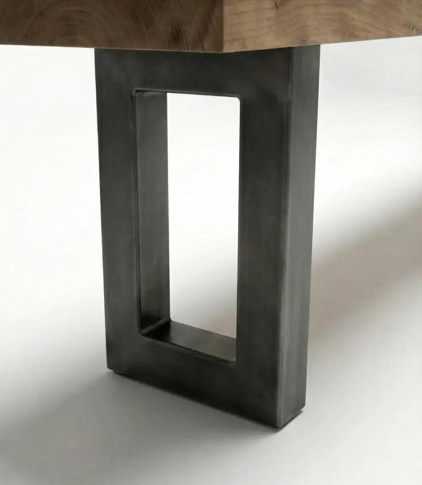 Nolan Solid Wood Glass Top Dining Table with Bench