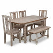 Mathilide Solid Wood 6 Seater Dining Table with Chairs and Bench