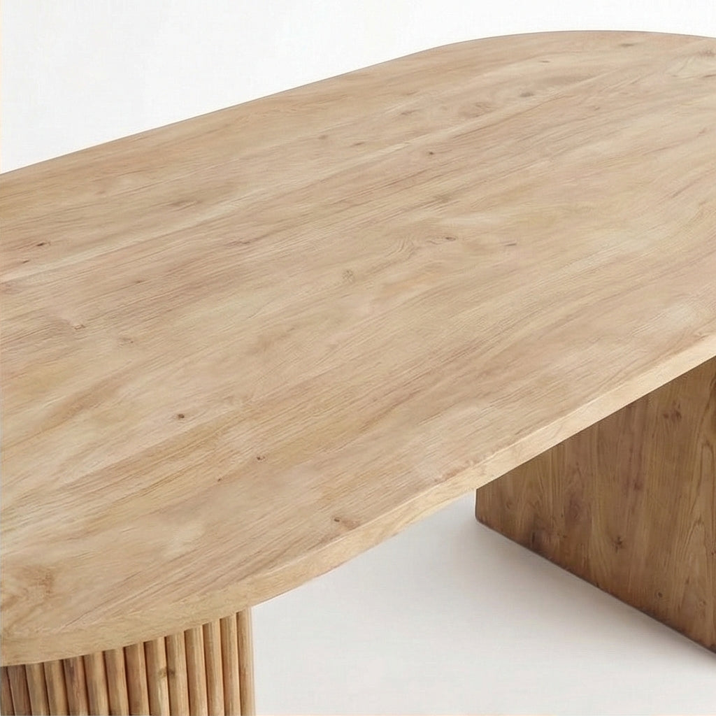 Acacia Wood Oval Dining Set Option 1