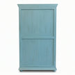 Solid Wood Display Cabinet with Glass Panel Doors Blue Finish Storage & Showcase Unit