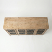 Meher Rustic Teak Wood 4 Door Carved Sideboard Cabinet