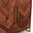 Herringbone Solid Wood Storage Cabinet