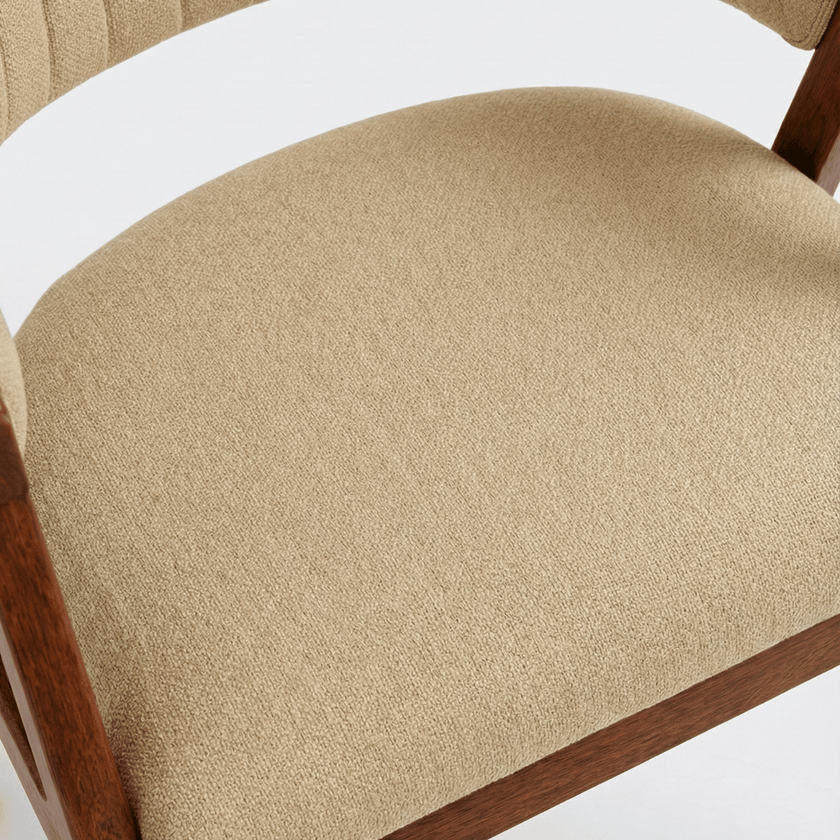 Rufus Sheesham Wood Chair with Upholstered Fabric Seat and Backrest (Set of 2)