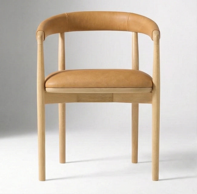 Camelback Upholstered Solid Wood Armchair