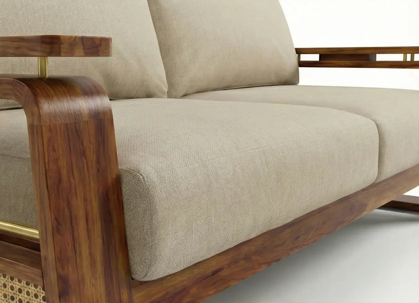 Brahmika Solid Wood Sofa – 3 Seater