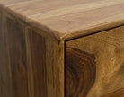 Mid-Century Solid Wood Dressing Table with Cane Drawer & Storage