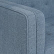 Solid Wood 3-Seater Sofa with Upholstered Fabric & Tufted Back