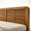 Karui Luxury Solid Oak Wood Platform Bed with Stilted Headboard