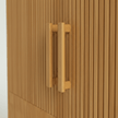 Karui Fluted Panel 2-Door Solid Oak Wood Almirah