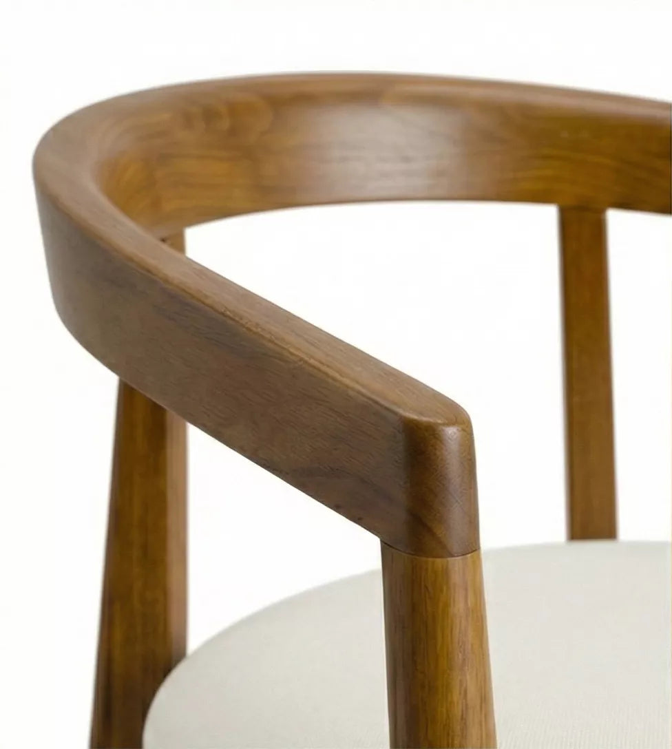 Snowcone Solid Wood Curved Armchair