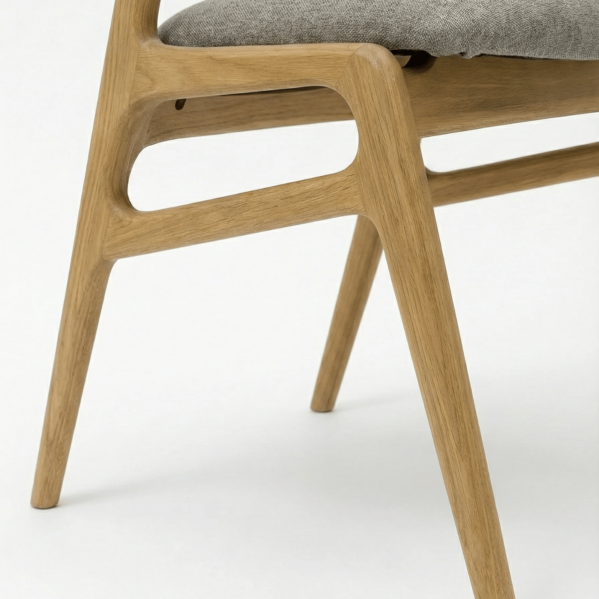 EETY Curved Back Sheesham Wood Chair with Upholstered Fabric Seat (Set of 2)