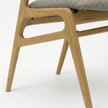 EETY Curved Back Sheesham Wood Chair with Upholstered Fabric Seat (Set of 2)