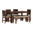 Cintee Sheesham Modern 6 Person Dining Set with 4 Chairs and Bench - Induscraft