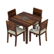 Antilla Square Sheesham Wood Modern 4 Seater Dining Set in a white background.