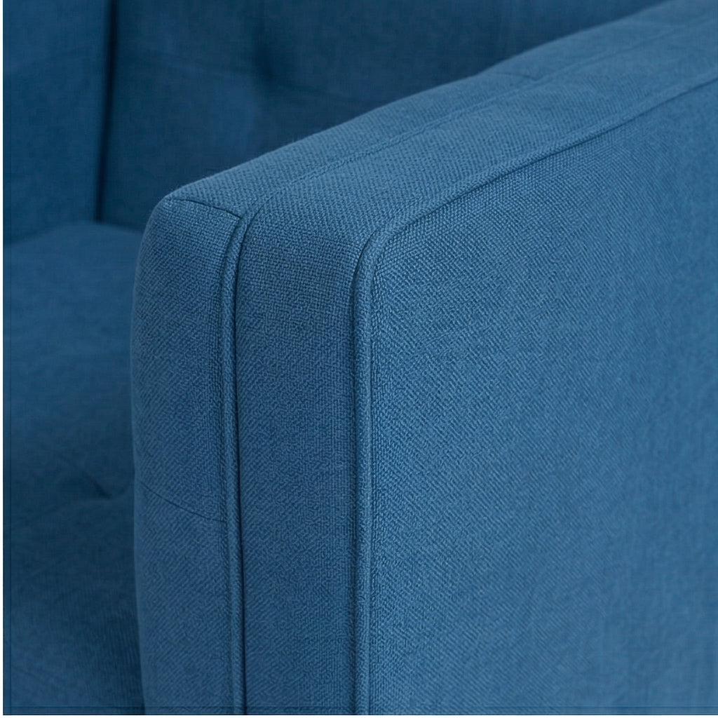Solid Wood Modern Lounge Chair with Upholstered Fabric Seat