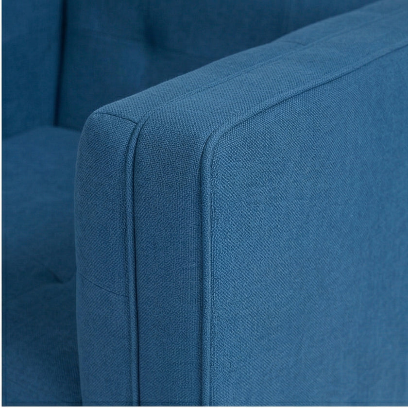 Solid Wood Modern Lounge Chair with Upholstered Fabric Seat
