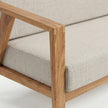 Solid Wood 2-Seater Sofa with Upholstered Cushions