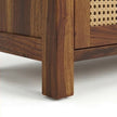Solid Wood Sideboard Cabinet with Cane Doors & Drawer Storage