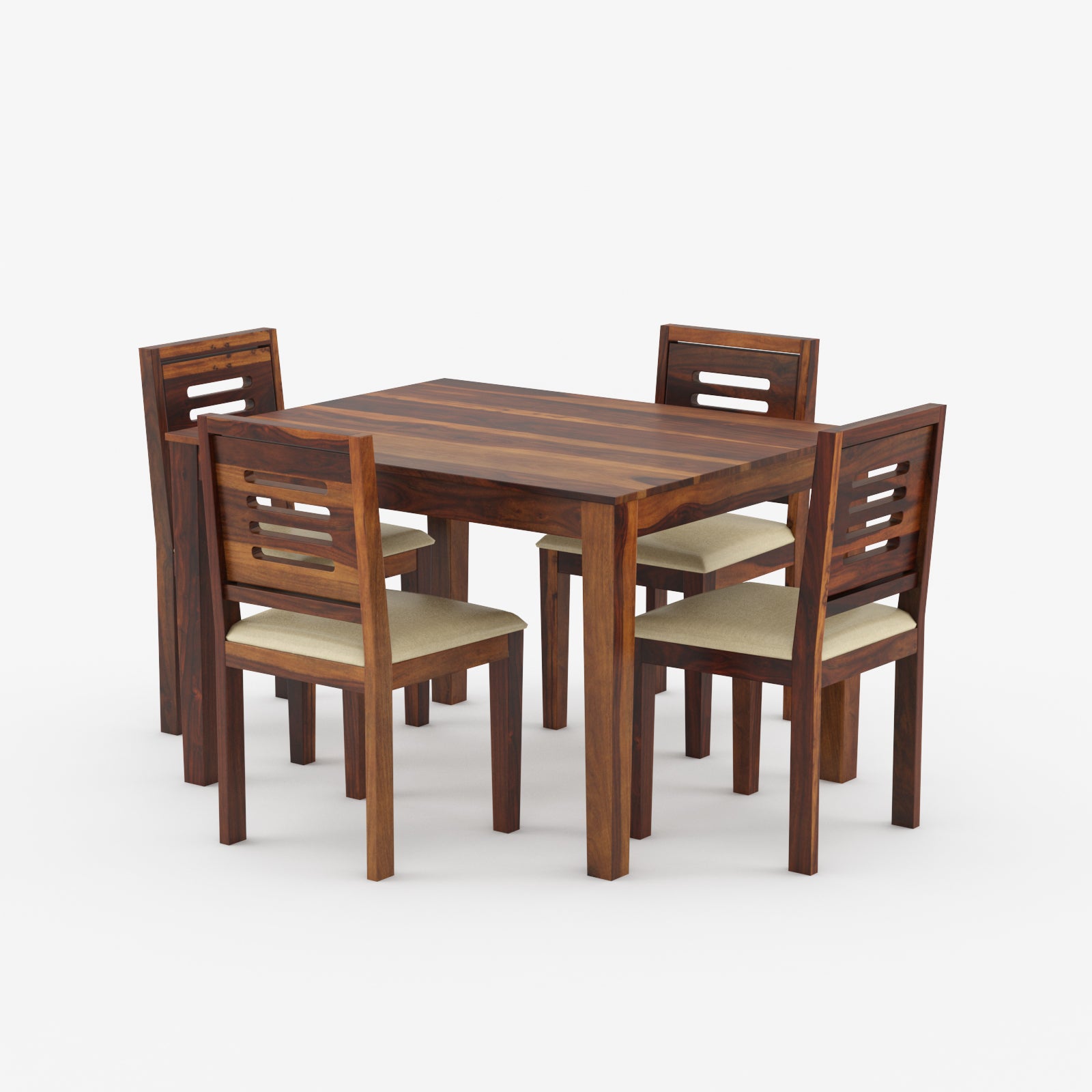 Joshua Sheesham Modern 4 Chair Dining Set for Compact Spaces - Induscraft
