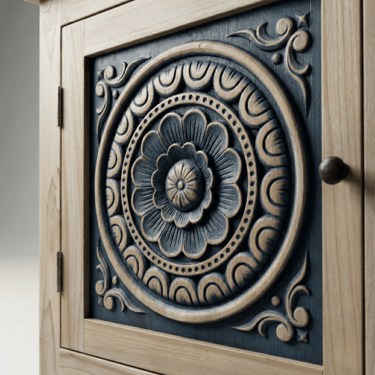 Meher Bedside Table in Old Mix Wood by Induscraft (2 Units)