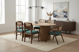 Acacia Wood Oval Dining Set Option 1