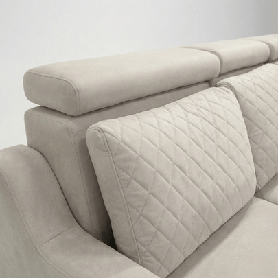 Sirea Solid Wood Upholstered L-Shape Sofa by Induscraft