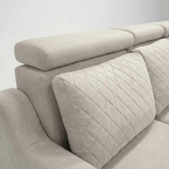 Sirea Solid Wood Upholstered L-Shape Sofa by Induscraft