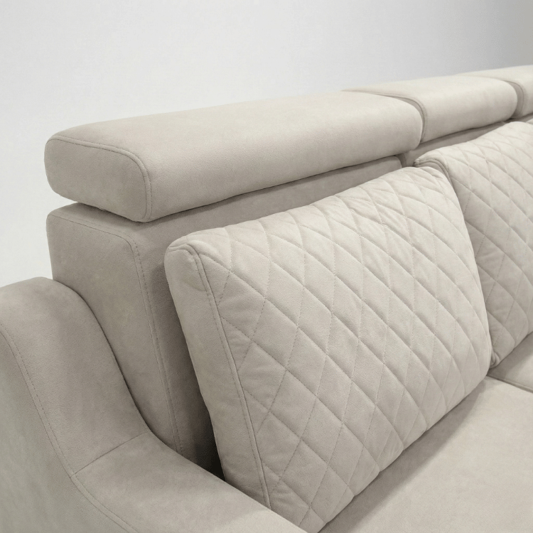 Sirea Solid Wood Upholstered L-Shape Sofa by Induscraft