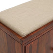 Solid Wood Shoe Rack with Storage Cabinet & Cushioned Bench
