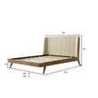 Yuki Luxury Solid Wood Bed with Padded Headboard