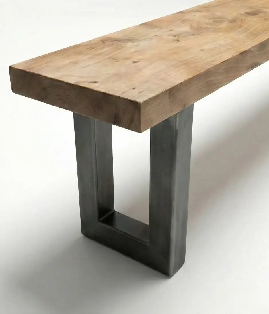 Nolan Solid Wood Glass Top Dining Table with Bench