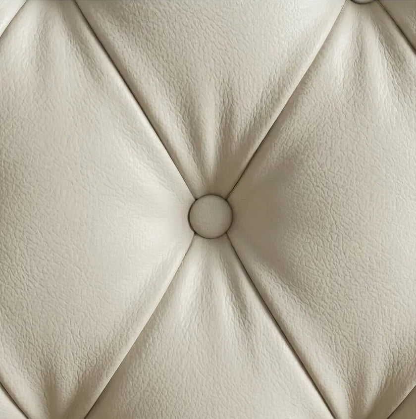 Classic Solid Wood Bed with Button-Tufted Upholstered Headboard