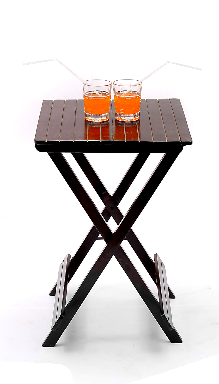 Folding Table by Induscraft of Solid Sheesham Wood with Compact and Foldable Feature - Induscraft