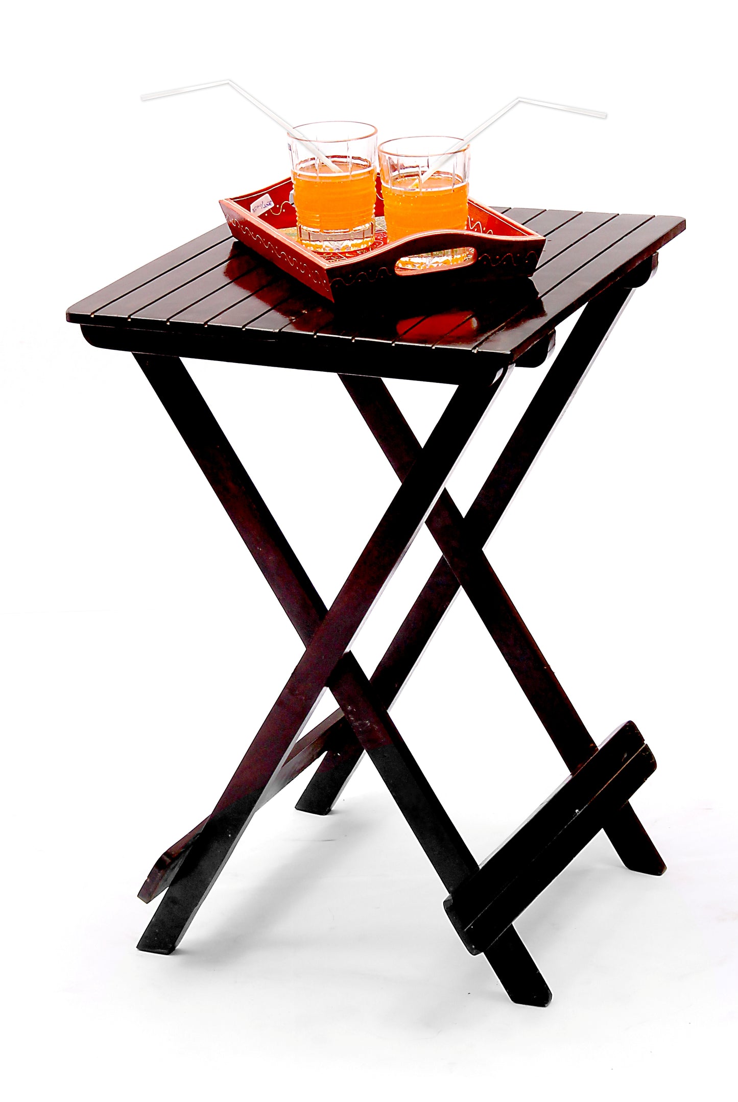 Folding Table by Induscraft of Solid Sheesham Wood with Compact and Foldable Feature