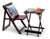 Folding Table by Induscraft of Solid Sheesham Wood with Compact and Foldable Feature - Induscraft