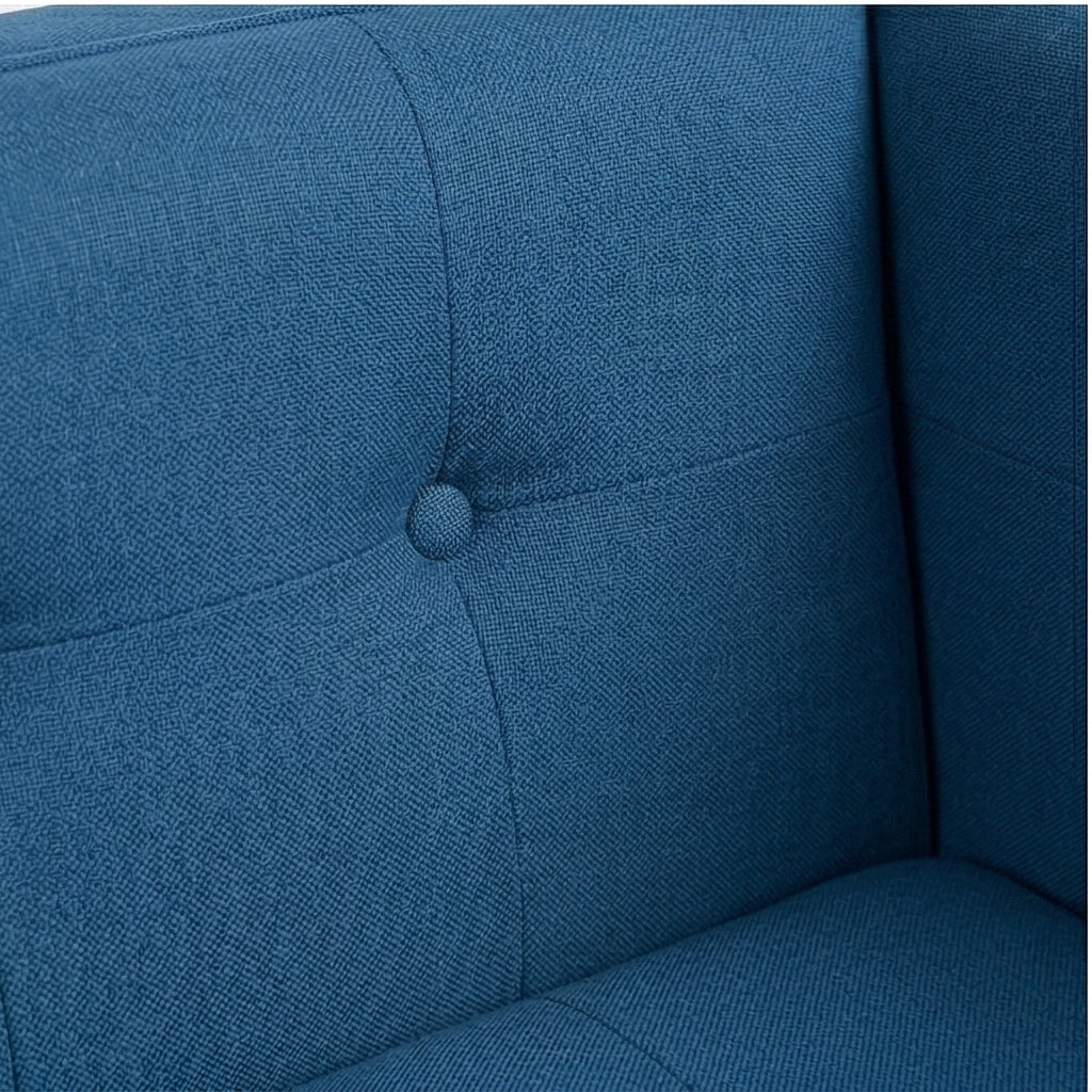 Solid Wood Modern Lounge Chair with Upholstered Fabric Seat