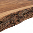 Live Edge Solid Wood Coffee Table with Metal Base