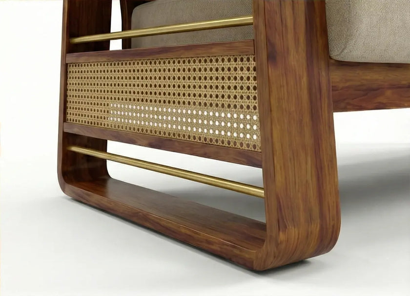 Brahmika Solid Wood Sofa – 3 Seater