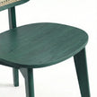 Biscuit Sheesham Wood Chair with Cane Backrest and Upholstered Fabric (Set of 2)