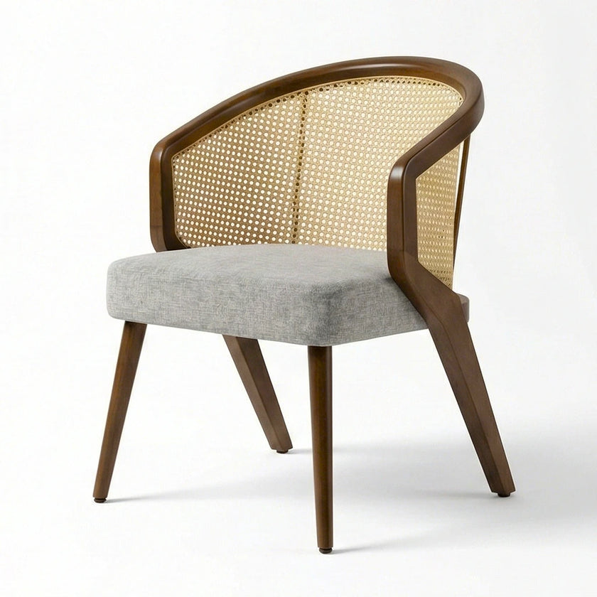 Trader Solid Wood Cane Accent Chair