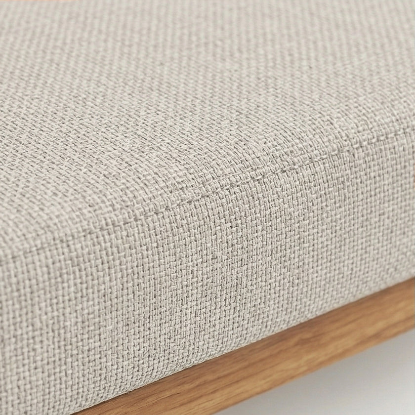 Solid Wood 2-Seater Sofa with Upholstered Cushions