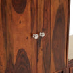 Solid Wood Shoe Rack with Storage Cabinet & Cushioned Bench