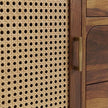 Solid Wood Sideboard Cabinet with Cane Doors & Drawer Storage
