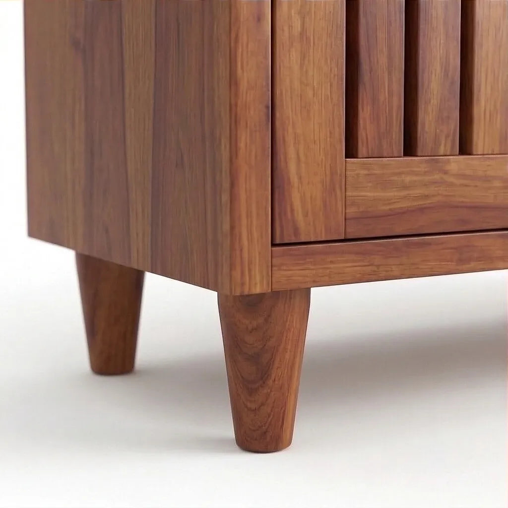 Solid Wood Shoe Rack with Carved Doors & Cushioned Bench Entryway Shoe Storage Cabinet