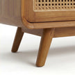 Solid Wood Shoe Rack Cabinet with Cane Doors