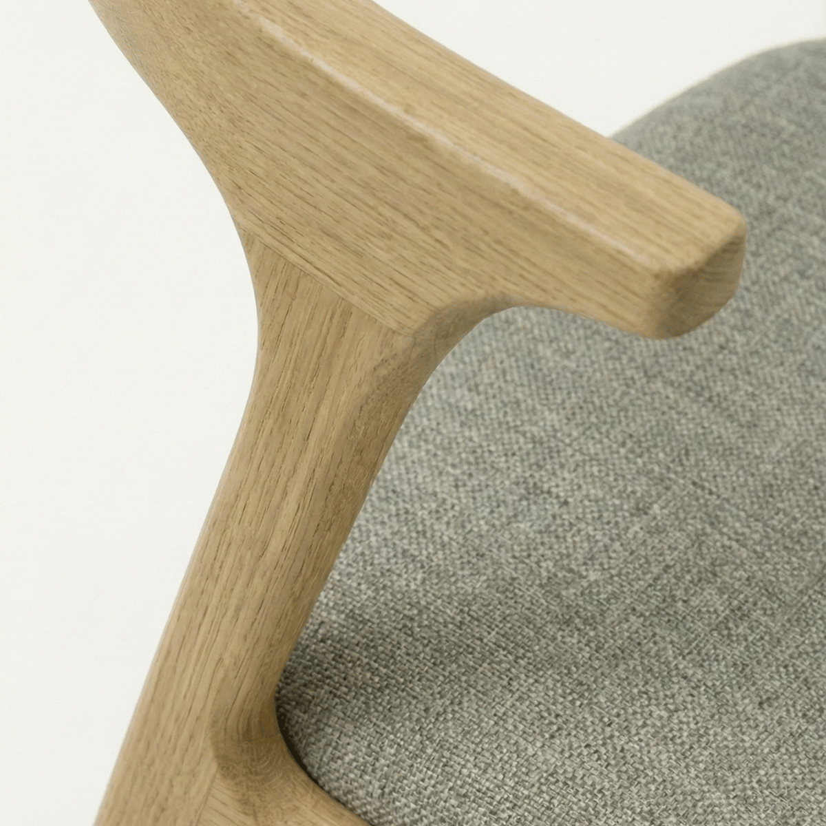 EETY Curved Back Sheesham Wood Chair with Upholstered Fabric Seat (Set of 2)