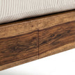 Solid Wood Lounge Armchair with Striped Upholstery