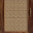 Handcrafted Solid Wood Shoe Rack Cabinet with Cane Doors & Drawer